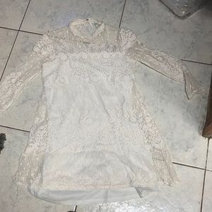 All white lace dress